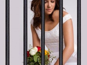 bride behind prison bars